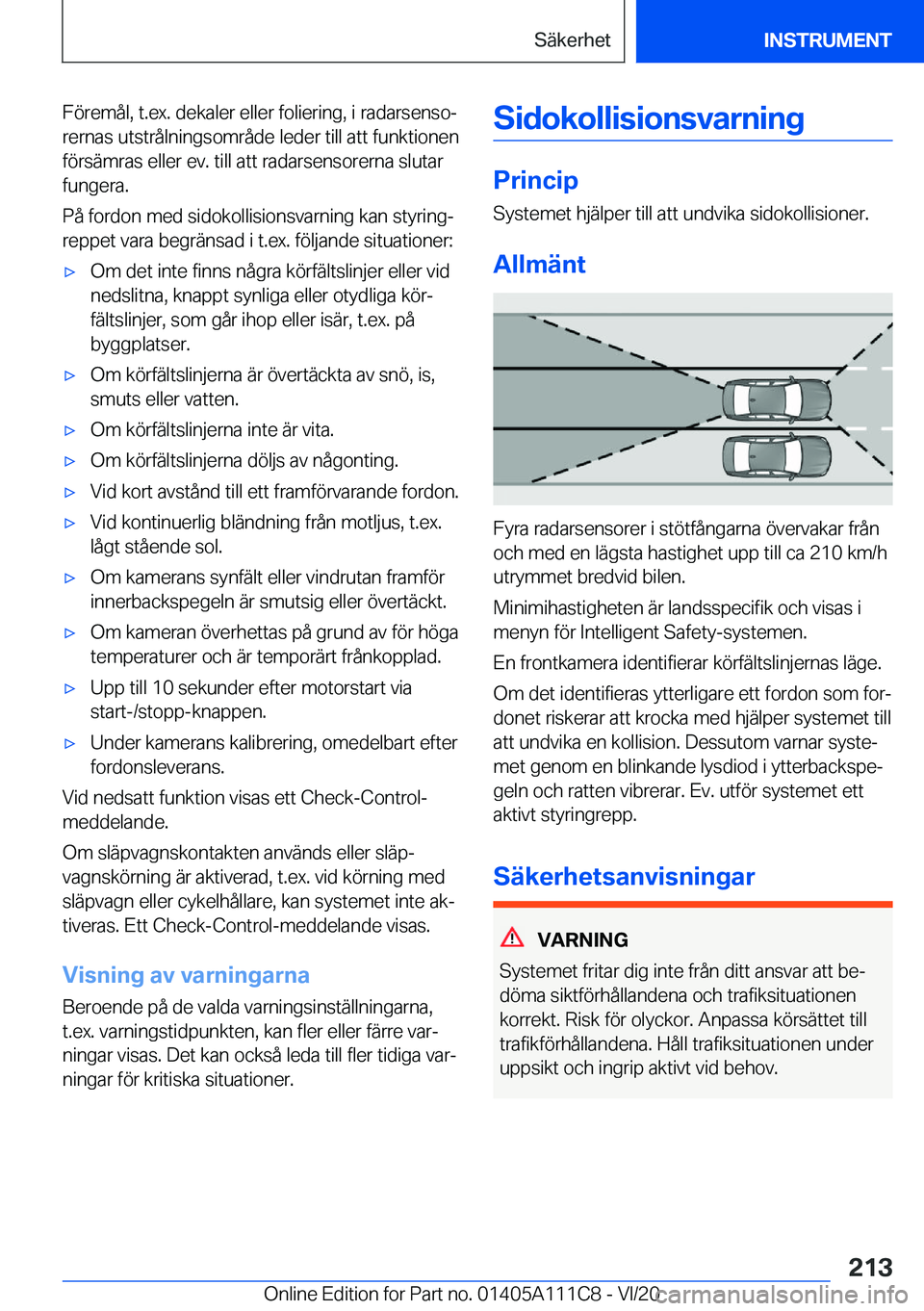 BMW 3 SERIES SEDAN PLUG-IN HYBRID 2021  InstruktionsbÖcker (in Swedish) �F�