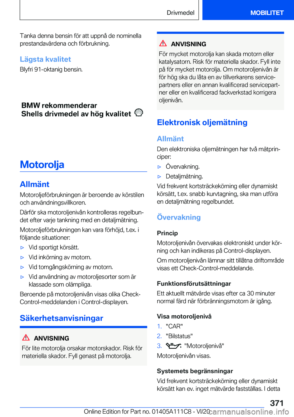 BMW 3 SERIES SEDAN PLUG-IN HYBRID 2021  InstruktionsbÖcker (in Swedish) �T�a�n�k�a��d�e�n�n�a��b�e�n�s�i�n��f�