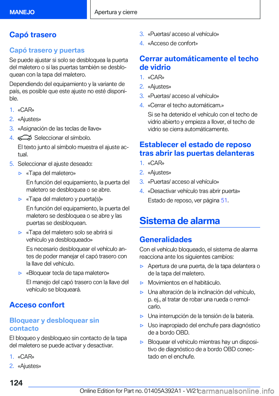 BMW 4 SERIES 2022  Manuales de Empleo (in Spanish) �C�a�p�