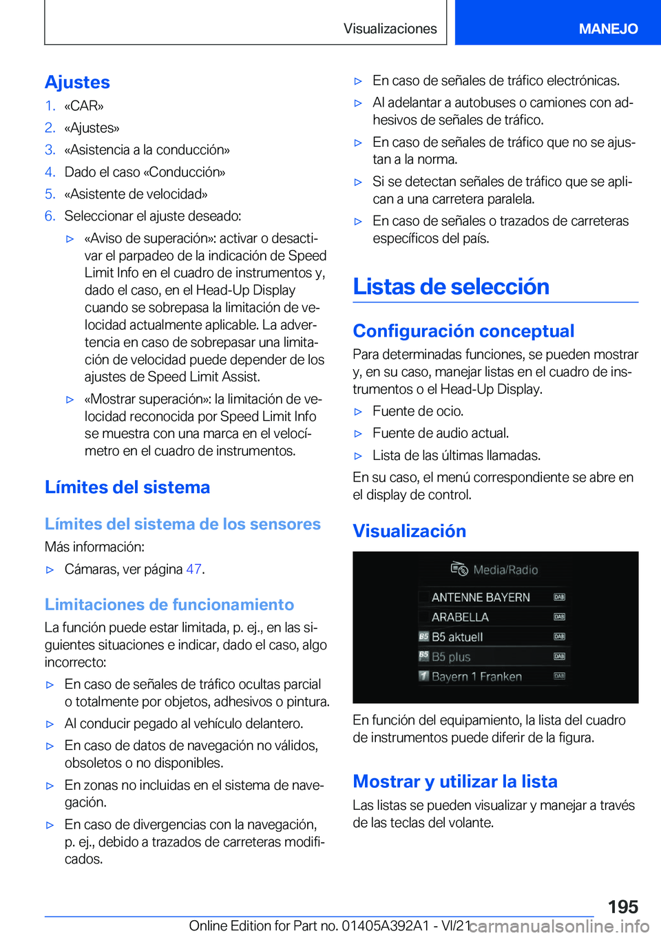 BMW 4 SERIES 2022  Manuales de Empleo (in Spanish) �A�j�u�s�t�e�s�1�.�«�C�A�R�{�2�.�«�A�j�u�s�t�e�s�{�3�.�«�A�s�i�s�t�e�n�c�i�a��a��l�a��c�o�n�d�u�c�c�i�