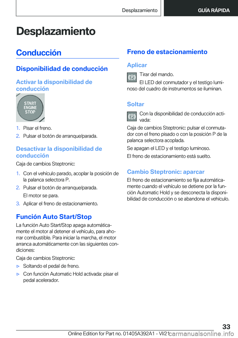 BMW 4 SERIES 2022  Manuales de Empleo (in Spanish) �D�e�s�p�l�a�z�a�m�i�e�n�t�o�C�o�n�d�u�c�c�i�