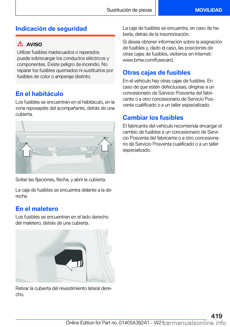 BMW 4 SERIES 2022  Manuales de Empleo (in Spanish) �I�n�d�i�c�a�c�i�
