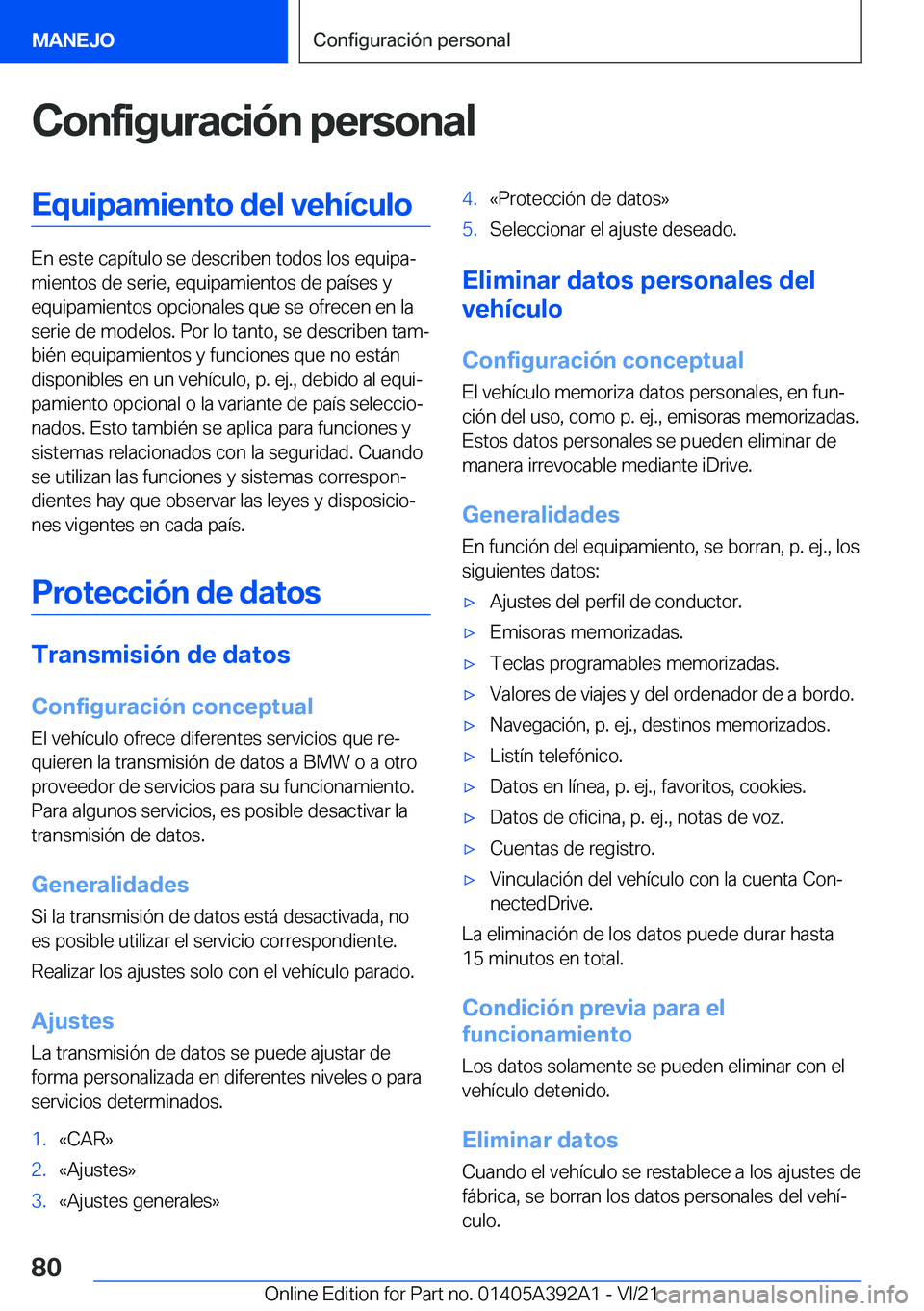 BMW 4 SERIES 2022  Manuales de Empleo (in Spanish) �C�o�n�f�i�g�u�r�a�c�i�