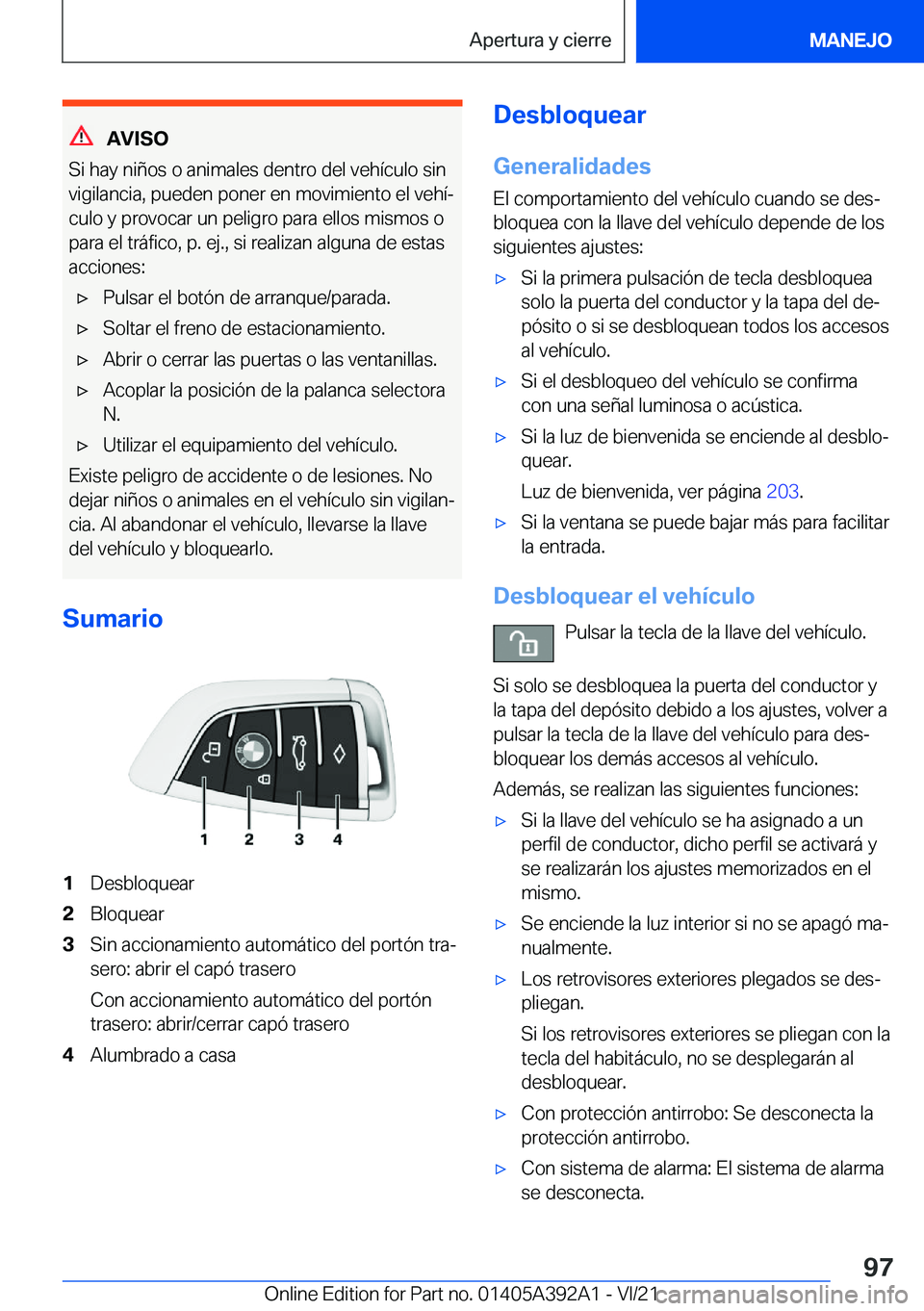 BMW 4 SERIES 2022  Manuales de Empleo (in Spanish) �A�V�I�S�O
�S�i��h�a�y��n�i�