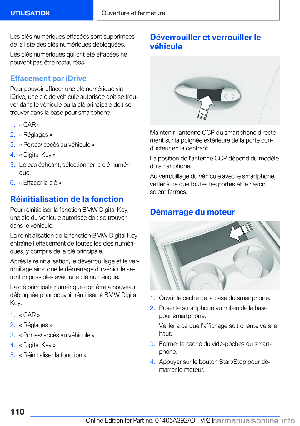 BMW 4 SERIES 2022  Notices Demploi (in French) �L�e�s��c�l�é�s��n�u�m�é�r�i�q�u�e�s��e�f�f�a�c�é�e�s��s�o�n�t��s�u�p�p�r�i�m�é�e�s�d�e��l�a��l�i�s�t�e��d�e�s��c�l�é�s��n�u�m�é�r�i�q�u�e�s��d�é�b�l�o�q�u�é�e�s�.
�L�e�s��c�l�é�s
