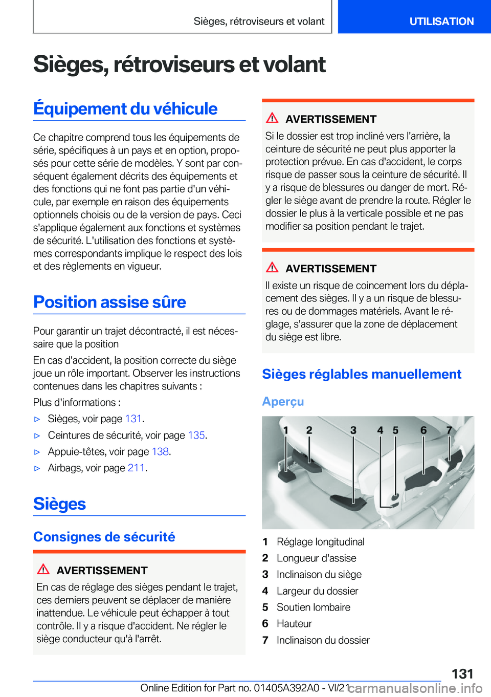 BMW 4 SERIES 2022  Notices Demploi (in French) �S�i�è�g�e�s�,��r�é�t�r�o�v�i�s�e�u�r�s��e�t��v�o�l�a�n�t�
