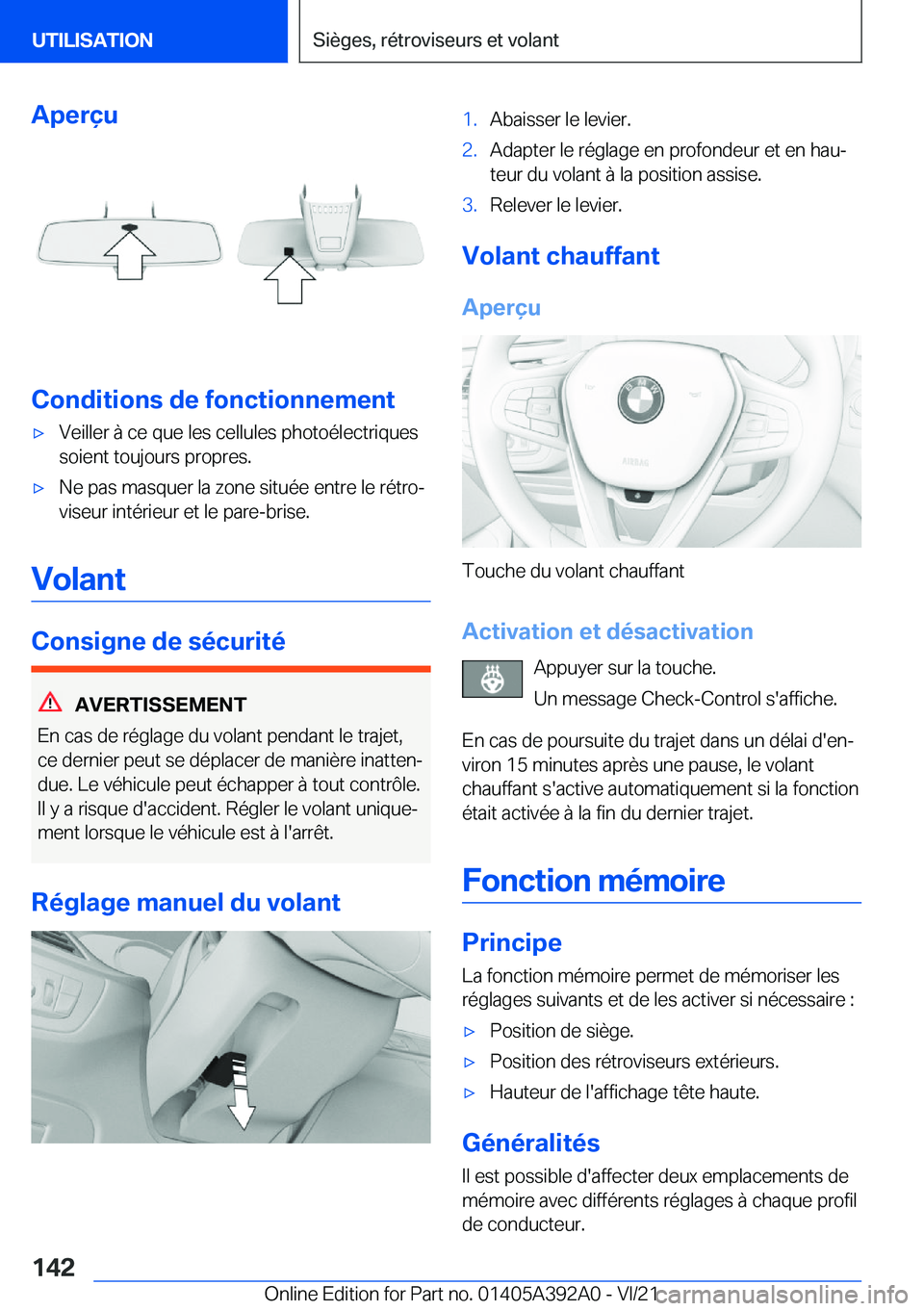 BMW 4 SERIES 2022  Notices Demploi (in French) �A�p�e�r�ç�u
�C�o�n�d�i�t�i�o�n�s��d�e��f�o�n�c�t�i�o�n�n�e�m�e�n�t
'x�V�e�i�l�l�e�r��