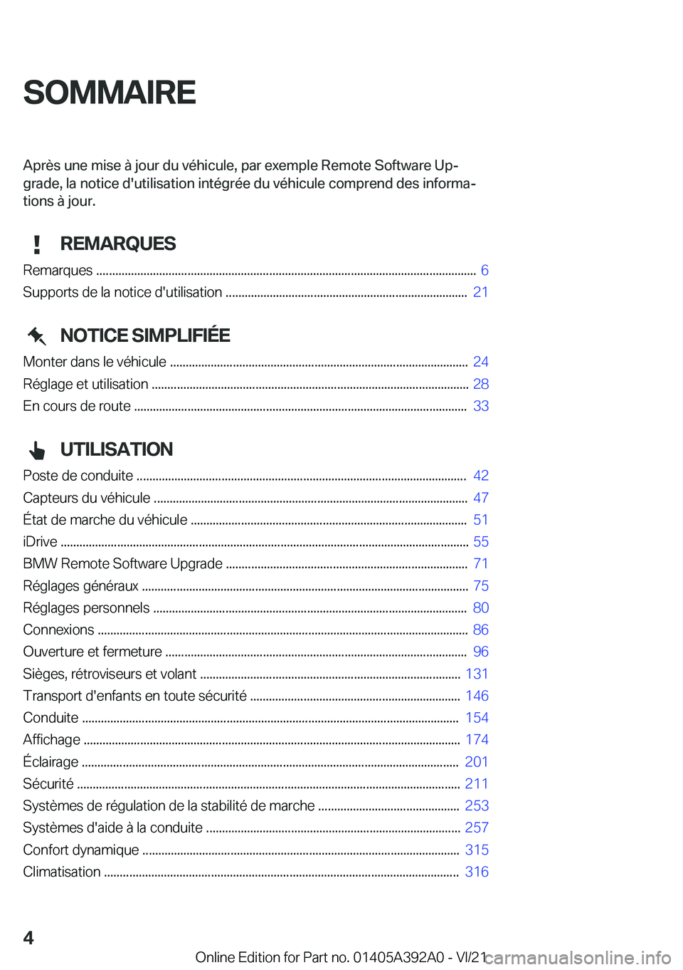 BMW 4 SERIES 2022  Notices Demploi (in French) �S�O�M�M�A�I�R�E�A�p�r�è�s��u�n�e��m�i�s�e��