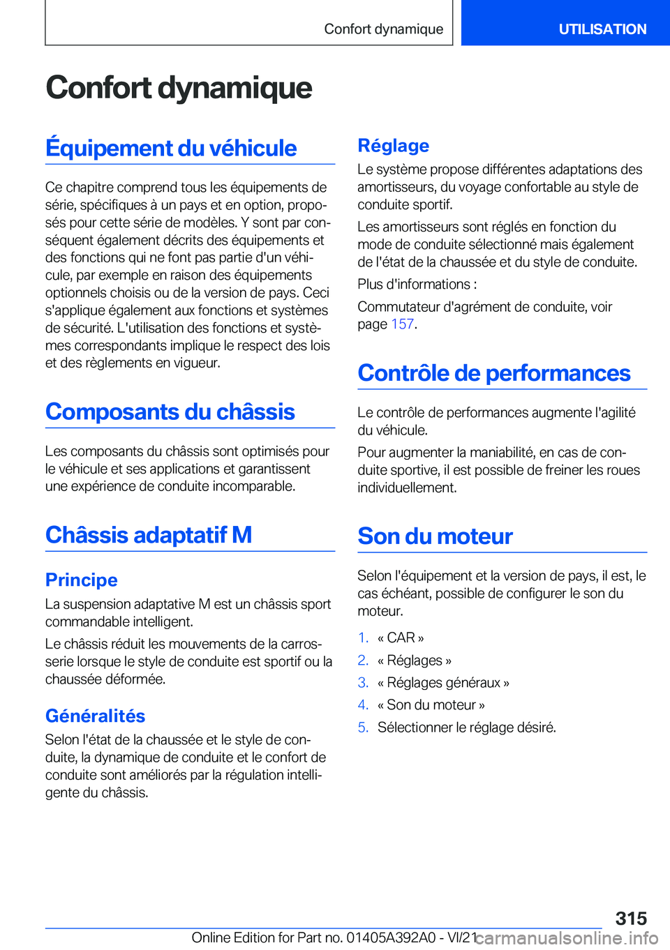 BMW 4 SERIES 2022  Notices Demploi (in French) �C�o�n�f�o�r�t��d�y�n�a�m�i�q�u�e�