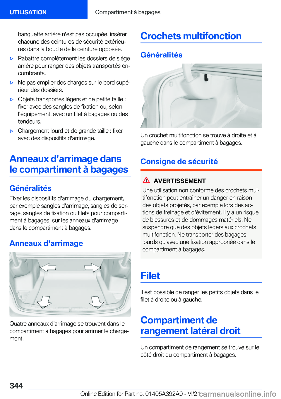 BMW 4 SERIES 2022  Notices Demploi (in French) �b�a�n�q�u�e�t�t�e��a�r�r�i�è�r�e��n�'�e�s�t��p�a�s��o�c�c�u�p�é�e�,��i�n�s�é�r�e�r�c�h�a�c�u�n�e��d�e�s��c�e�i�n�t�u�r�e�s��d�e��s�é�c�u�r�i�t�é��e�x�t�é�r�i�e�uj�r�e�s��d�a�n�s