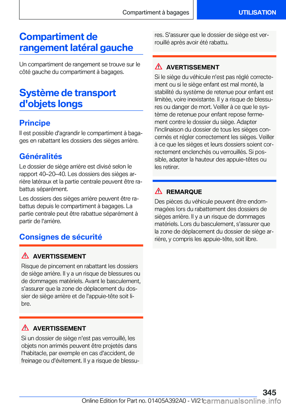 BMW 4 SERIES 2022  Notices Demploi (in French) �C�o�m�p�a�r�t�i�m�e�n�t��d�e�r�a�n�g�e�m�e�n�t��l�a�t�é�r�a�l��g�a�u�c�h�e
�U�n��c�o�m�p�a�r�t�i�m�e�n�t��d�e��r�a�n�g�e�m�e�n�t��s�e��t�r�o�u�v�e��s�u�r��l�e
�c�
