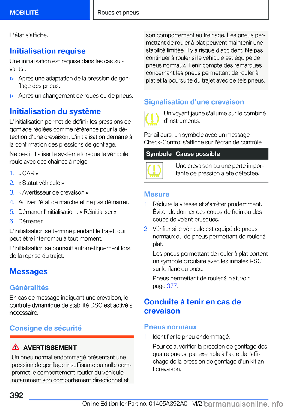 BMW 4 SERIES 2022  Notices Demploi (in French) �L�'�é�t�a�t��s�'�a�f�f�i�c�h�e�.
�I�n�i�t�i�a�l�i�s�a�t�i�o�n��r�e�q�u�i�s�e �U�n�e��i�n�i�t�i�a�l�i�s�a�t�i�o�n��e�s�t��r�e�q�u�i�s�e��d�a�n�s��l�e�s��c�a�s��s�u�ij
�v�a�n�t�s��: