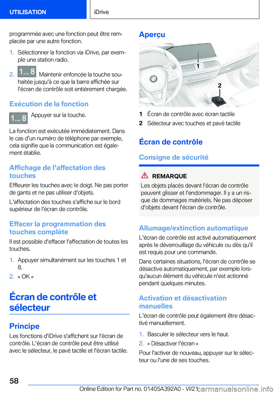 BMW 4 SERIES 2022  Notices Demploi (in French) �p�r�o�g�r�a�m�m�é�e��a�v�e�c��u�n�e��f�o�n�c�t�i�o�n��p�e�u�t��ê�t�r�e��r�e�mj�p�l�a�c�é�e��p�a�r��u�n�e��a�u�t�r�e��f�o�n�c�t�i�o�n�.�1�.�S�é�l�e�c�t�i�o�n�n�e�r��l�a��f�o�n�c�t�i�o