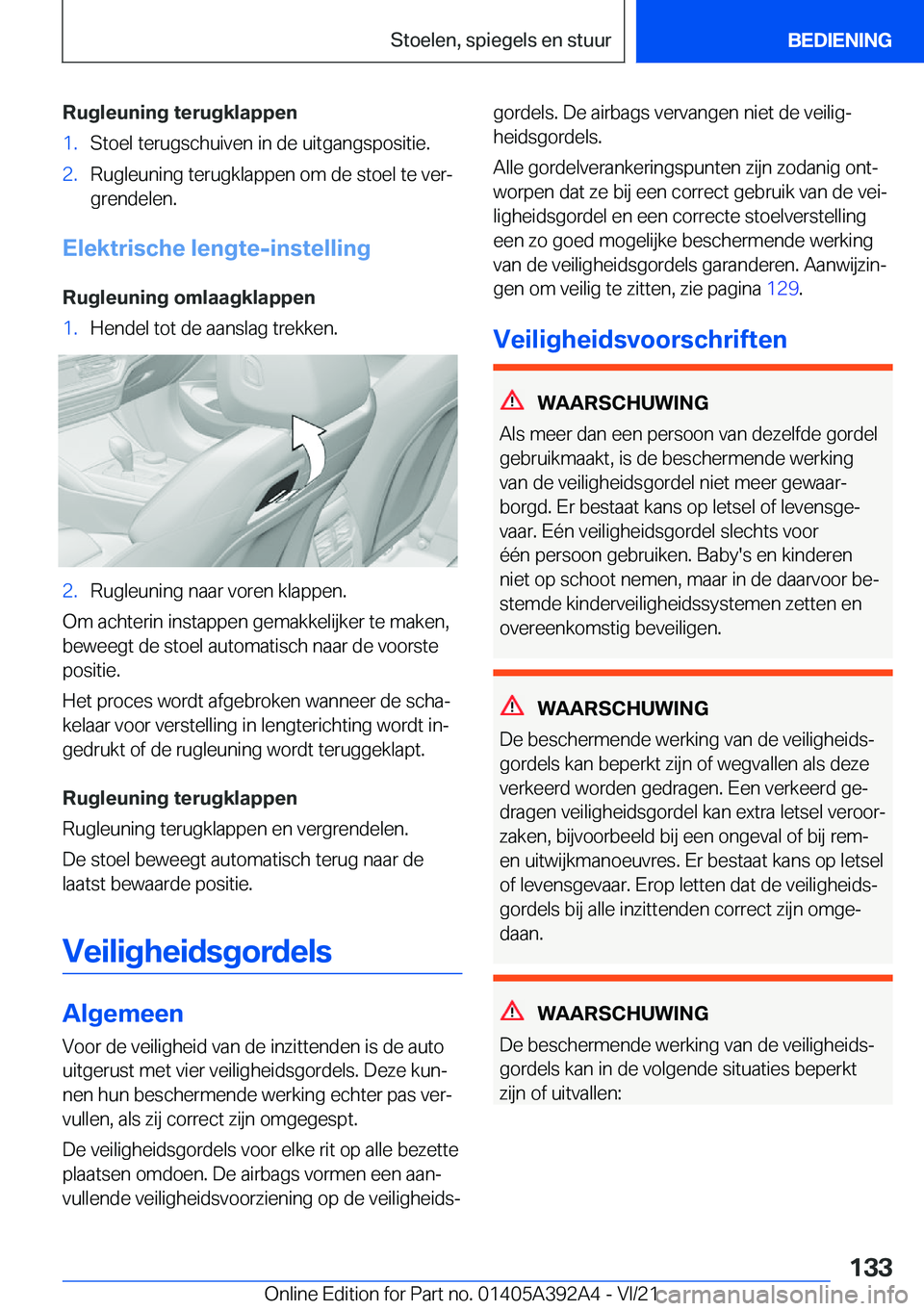 BMW 4 SERIES 2022  Instructieboekjes (in Dutch) �R�u�g�l�e�u�n�i�n�g��t�e�r�u�g�k�l�a�p�p�e�n�1�.�S�t�o�e�l��t�e�r�u�g�s�c�h�u�i�v�e�n��i�n��d�e��u�i�t�g�a�n�g�s�p�o�s�i�t�i�e�.�2�.�R�u�g�l�e�u�n�i�n�g��t�e�r�u�g�k�l�a�p�p�e�n��o�m��d�e��s