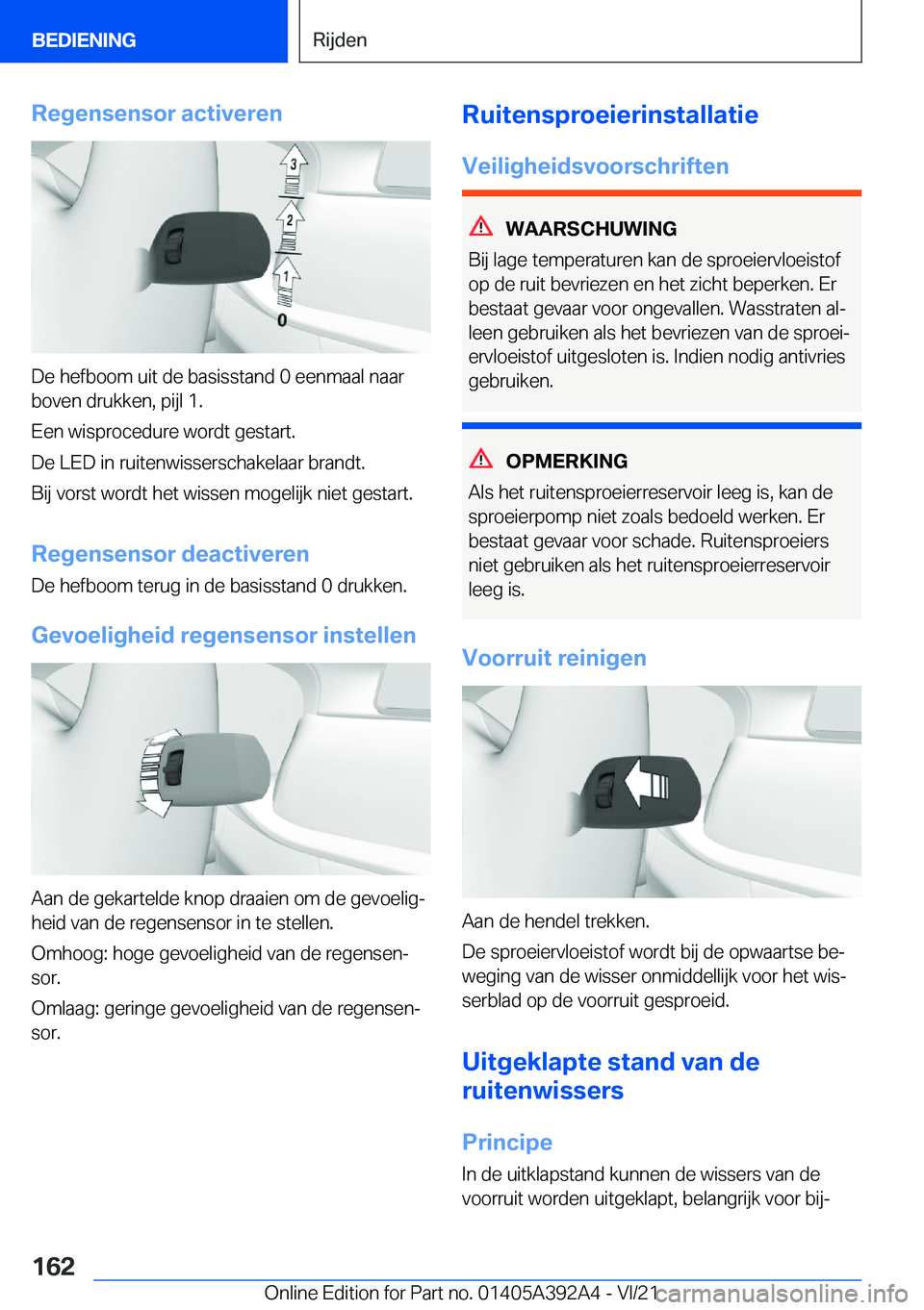 BMW 4 SERIES 2022  Instructieboekjes (in Dutch) �R�e�g�e�n�s�e�n�s�o�r��a�c�t�i�v�e�r�e�n
�D�e��h�e�f�b�o�o�m��u�i�t��d�e��b�a�s�i�s�s�t�a�n�d��0��e�e�n�m�a�a�l��n�a�a�r
�b�o�v�e�n��d�r�u�k�k�e�n�,��p�i�j�l��1�.
�E�e�n��w�i�s�p�r�o�c�e�