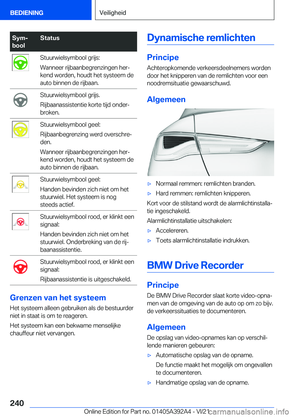 BMW 4 SERIES 2022  Instructieboekjes (in Dutch) �S�y�mj
�b�o�o�l�S�t�a�t�u�s�S�t�u�u�r�w�i�e�l�s�y�m�b�o�o�l��g�r�i�j�s�:
�W�a�n�n�e�e�r��r�i�j�b�a�a�n�b�e�g�r�e�n�z�i�n�g�e�n��h�e�rj
�k�e�n�d��w�o�r�d�e�n�,��h�o�u�d�t��h�e�t��s�y�s�t�e�e�