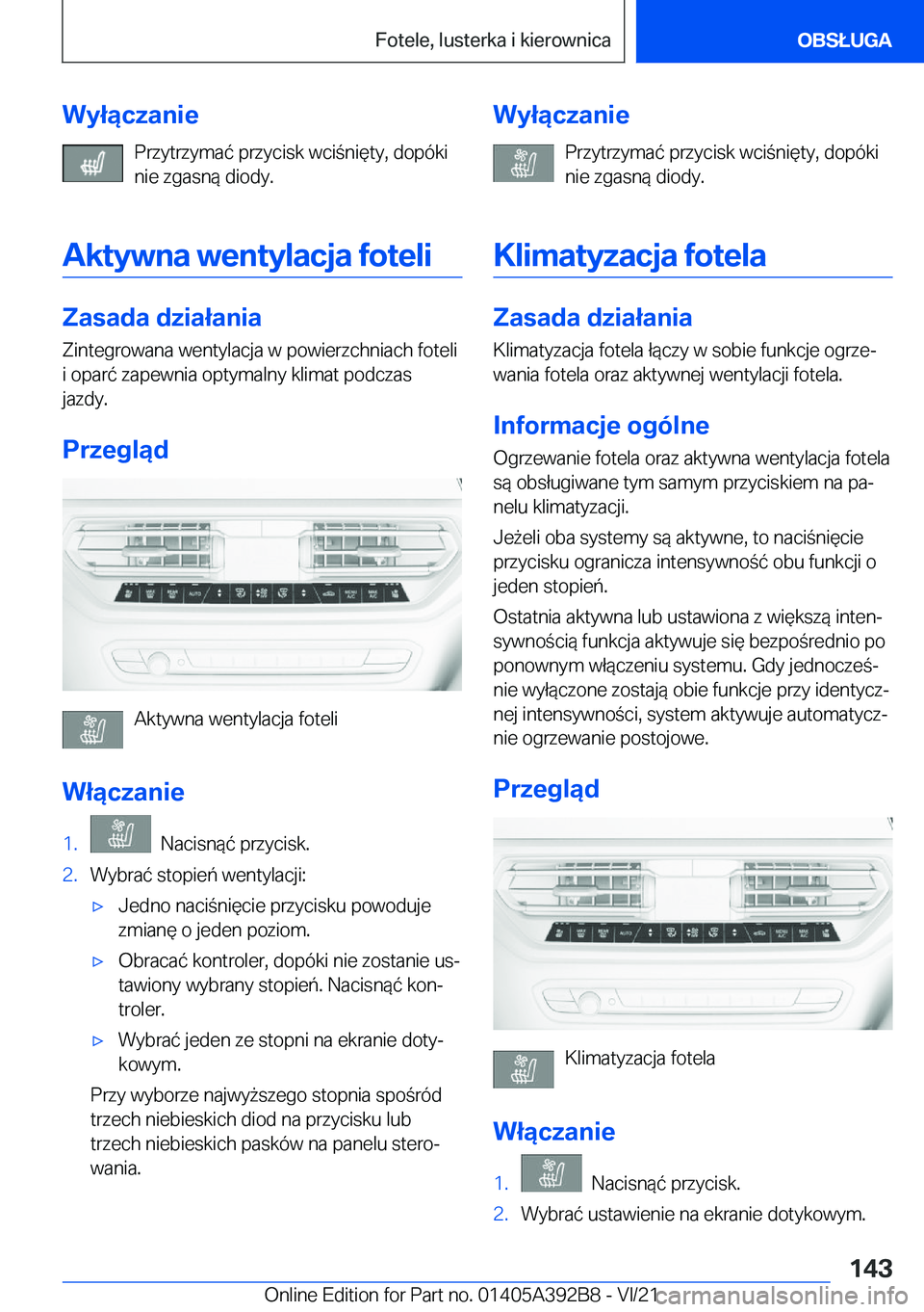 BMW 4 SERIES 2022  Instrukcja obsługi (in Polish) �W�y�ł�ą�c�z�a�n�i�e�P�r�z�y�t�r�z�y�m�a�