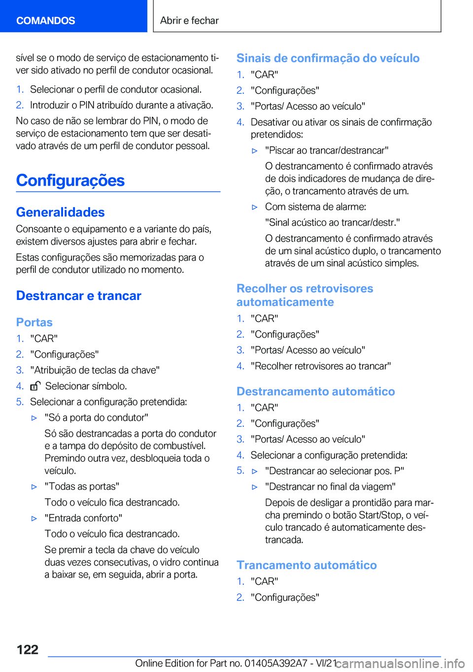 BMW 4 SERIES 2022  Manual do condutor (in Portuguese) �s�