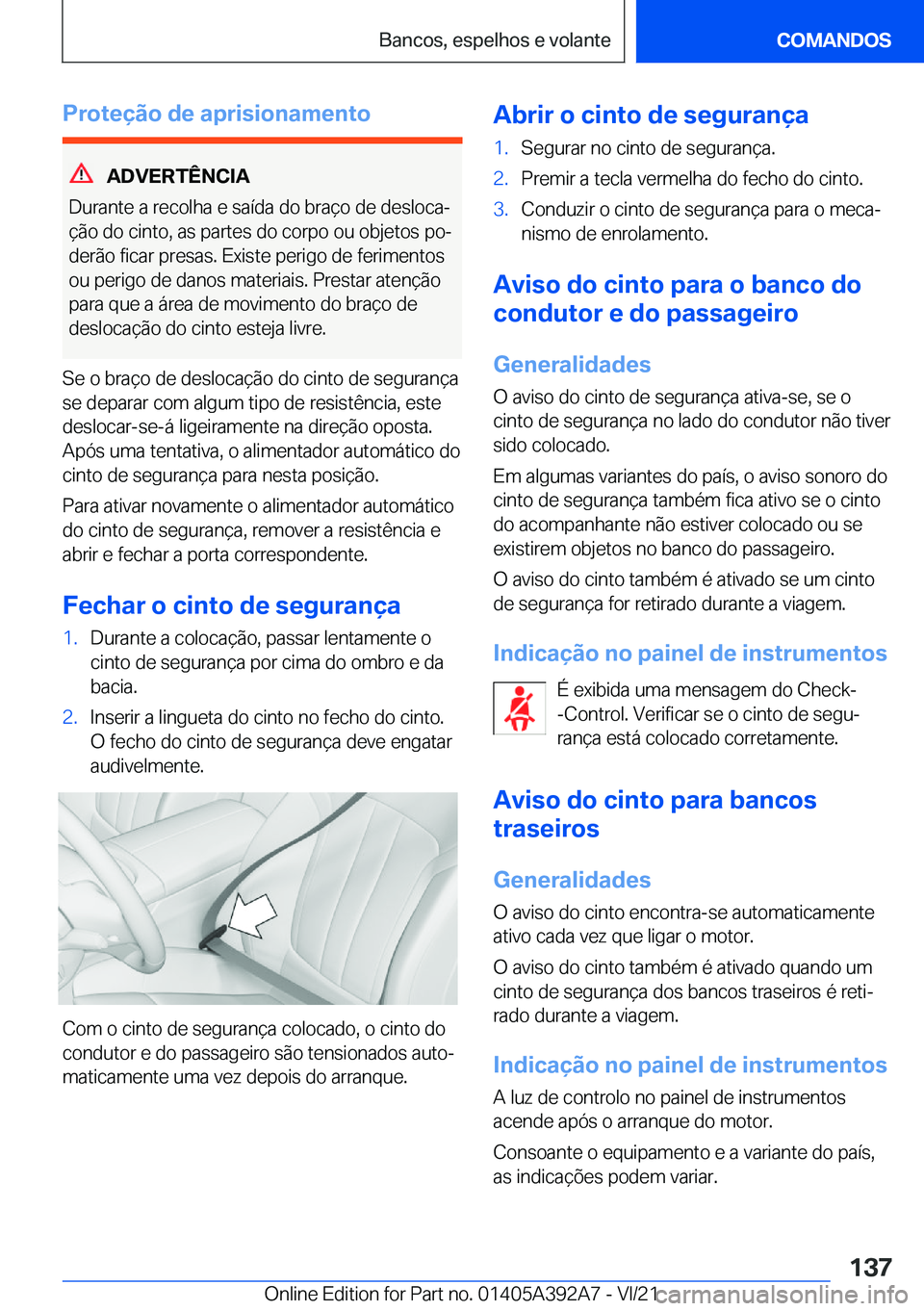 BMW 4 SERIES 2022  Manual do condutor (in Portuguese) �P�r�o�t�e�