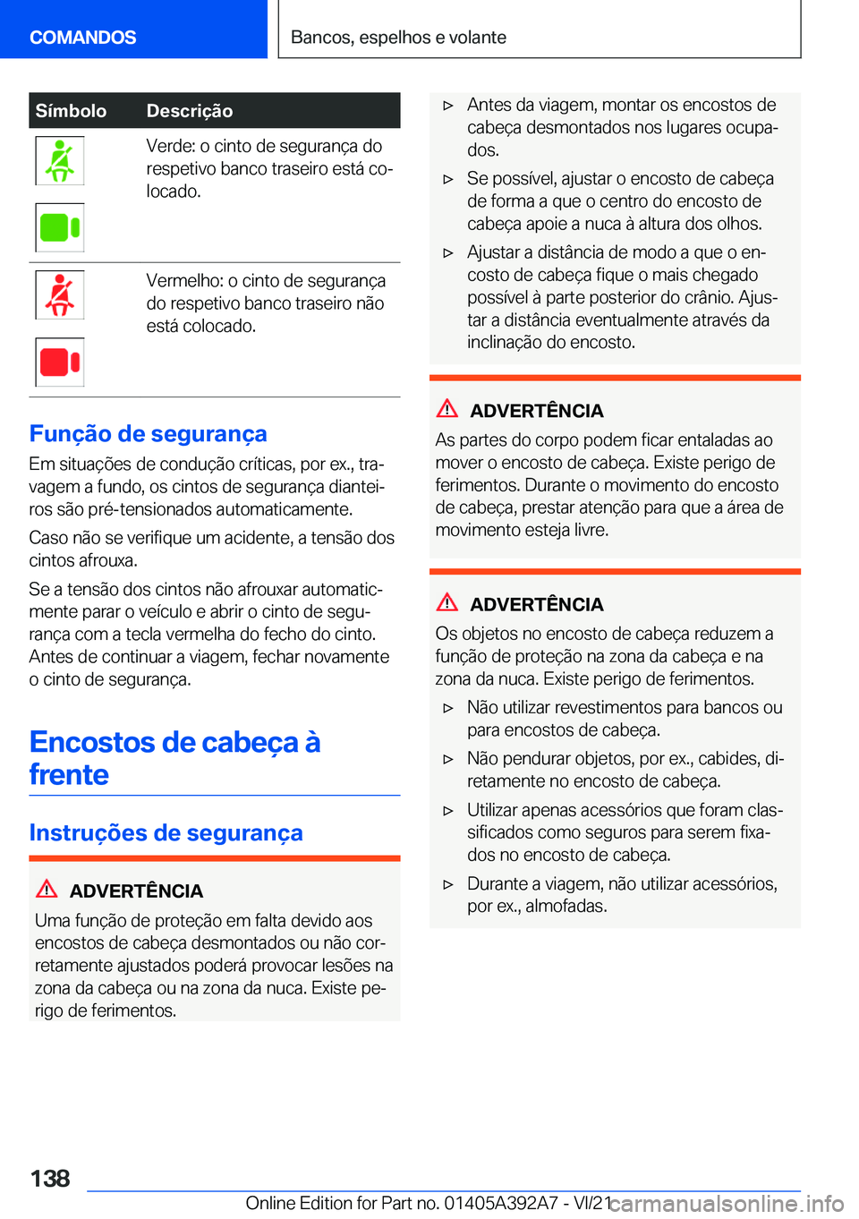 BMW 4 SERIES 2022  Manual do condutor (in Portuguese) �S�