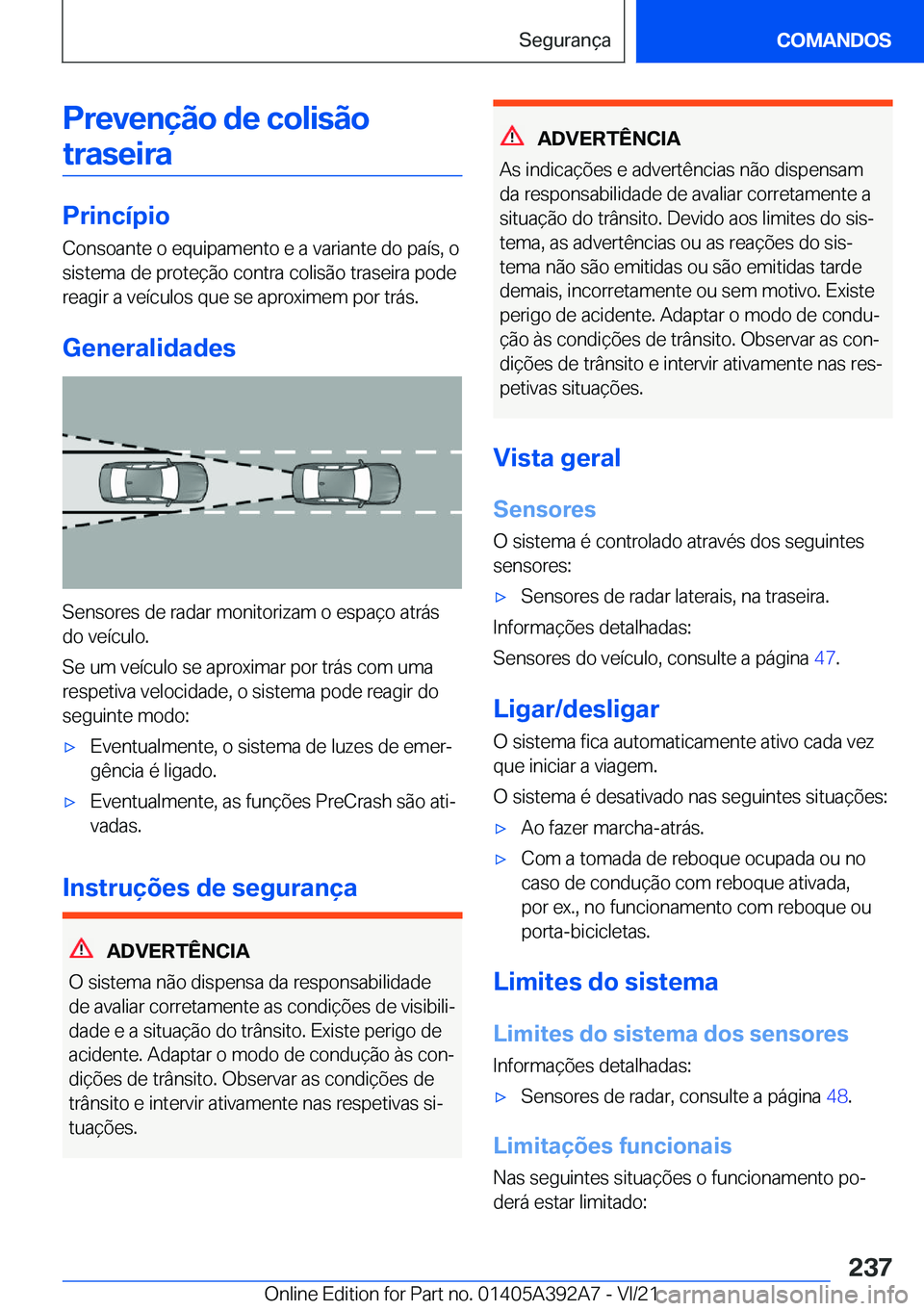 BMW 4 SERIES 2022  Manual do condutor (in Portuguese) �P�r�e�v�e�n�
