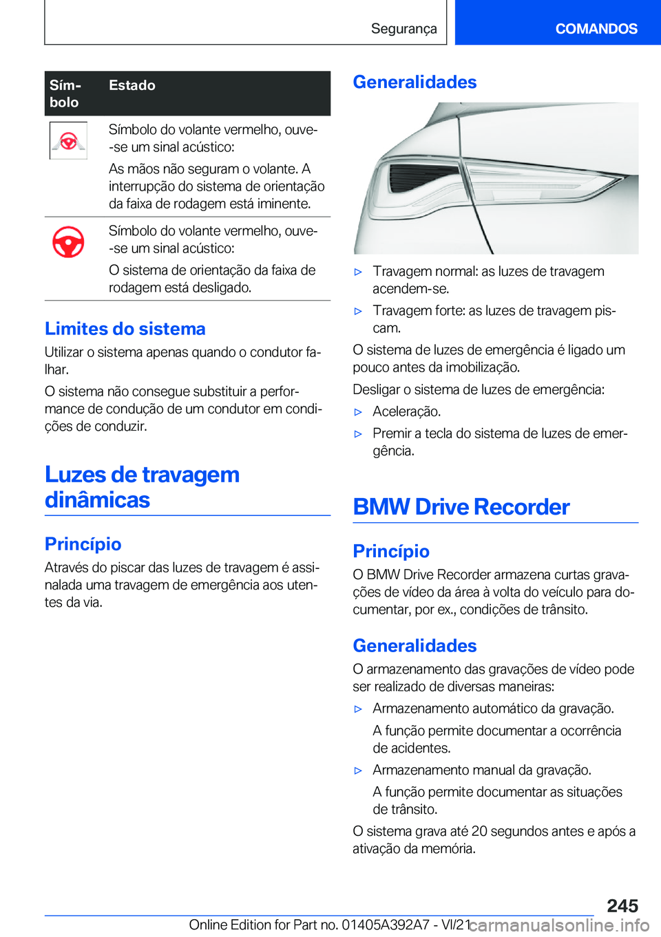 BMW 4 SERIES 2022  Manual do condutor (in Portuguese) �S�