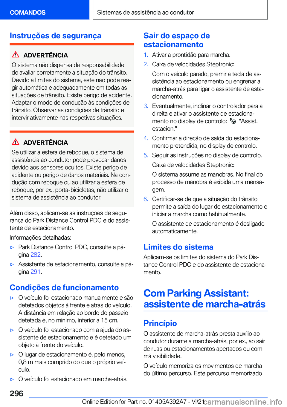 BMW 4 SERIES 2022  Manual do condutor (in Portuguese) �I�n�s�t�r�u�