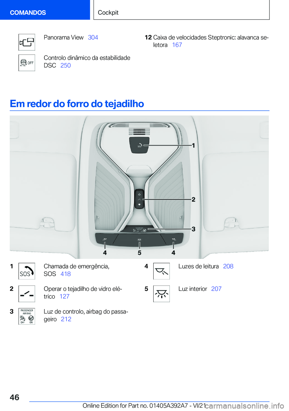 BMW 4 SERIES 2022  Manual do condutor (in Portuguese) �P�a�n�o�r�a�m�a��V�i�e�w\_�3�0�4�C�o�n�t�r�o�l�o��d�i�n�â�m�i�c�o��d�a��e�s�t�a�b�i�l�i�d�a�d�e
�D�S�C\_ �2�5�0�1�2�C�a�i�x�a��d�e��v�e�l�o�c�i�d�a�d�e�s��S�t�e�p�t�r�o�n�i�c�:��a�l�a�v�