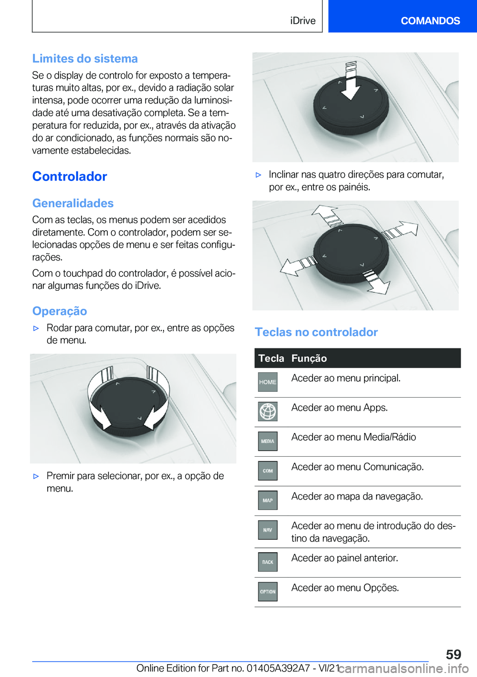 BMW 4 SERIES 2022  Manual do condutor (in Portuguese) �L�i�m�i�t�e�s��d�o��s�i�s�t�e�m�a
�S�e��o��d�i�s�p�l�a�y��d�e��c�o�n�t�r�o�l�o��f�o�r��e�x�p�o�s�t�o��a��t�e�m�p�e�r�aª �t�u�r�a�s��m�u�i�t�o��a�l�t�a�s�,��p�o�r��e�x�.�,��d�e�v�i�d�