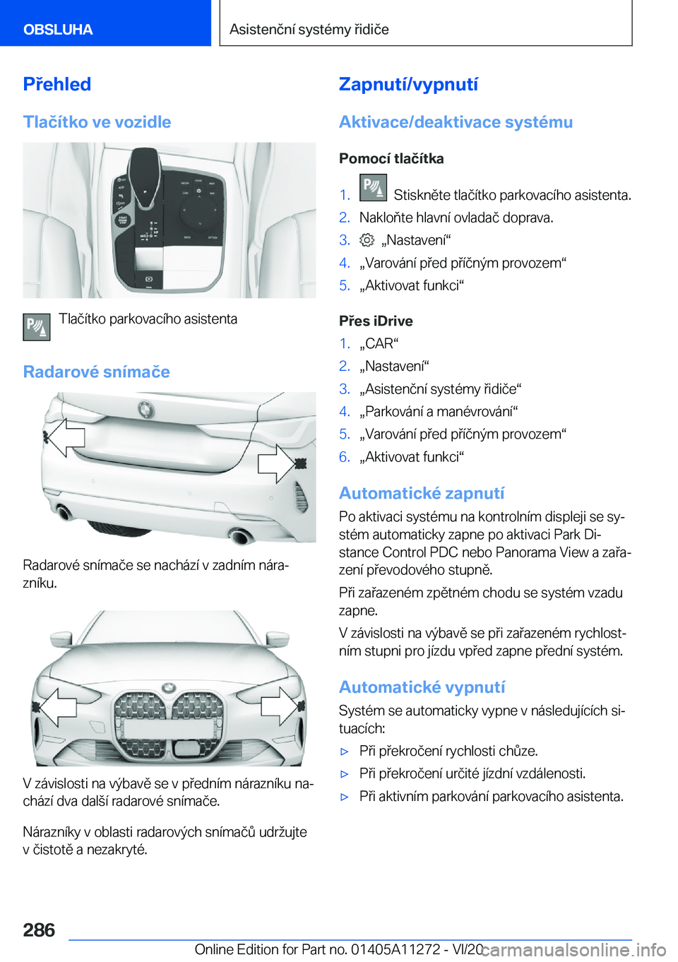 BMW 4 SERIES COUPE 2021  Návod na použití (in Czech) �P�e�h�l�e�d
�T�l�a�č�