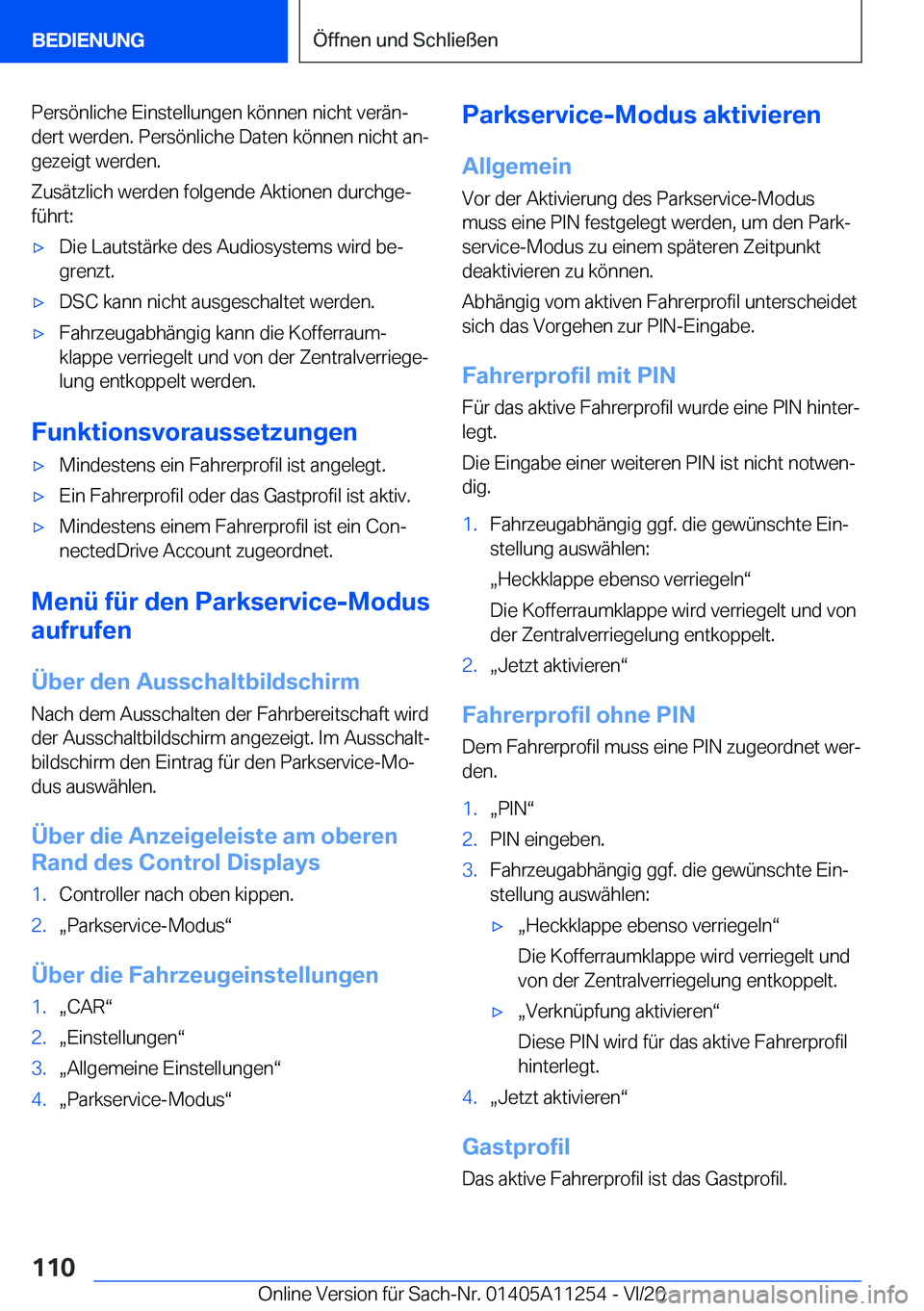 BMW 4 SERIES COUPE 2021  Betriebsanleitungen (in German) �P�e�r�s�