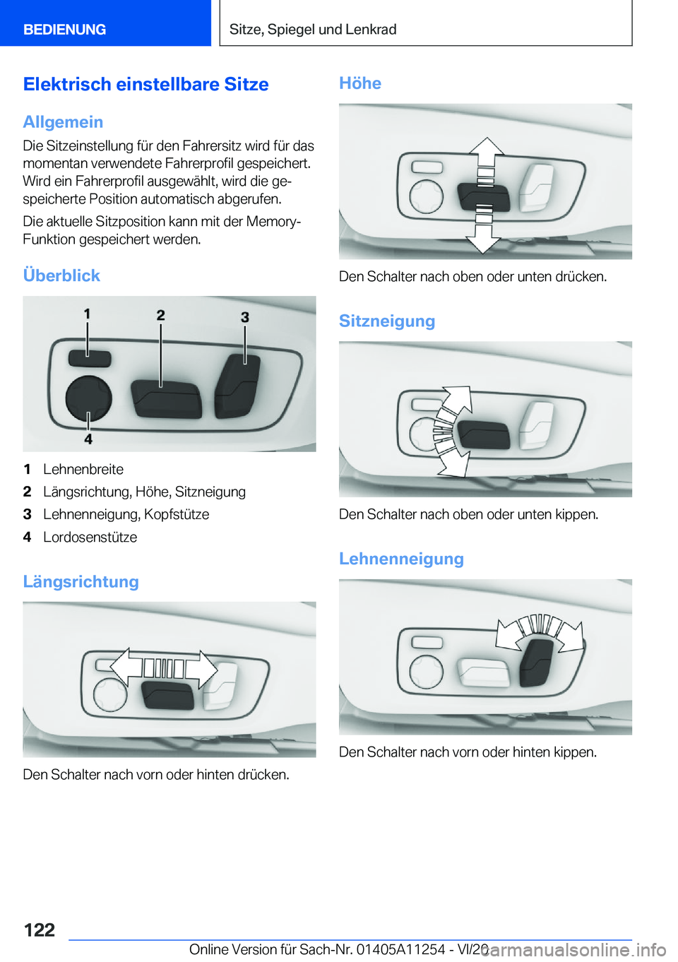 BMW 4 SERIES COUPE 2021  Betriebsanleitungen (in German) �E�l�e�k�t�r�i�s�c�h��e�i�n�s�t�e�l�l�b�a�r�e��S�i�t�z�e
�A�l�l�g�e�m�e�i�n �D�i�e��S�i�t�z�e�i�n�s�t�e�l�l�u�n�g��f�