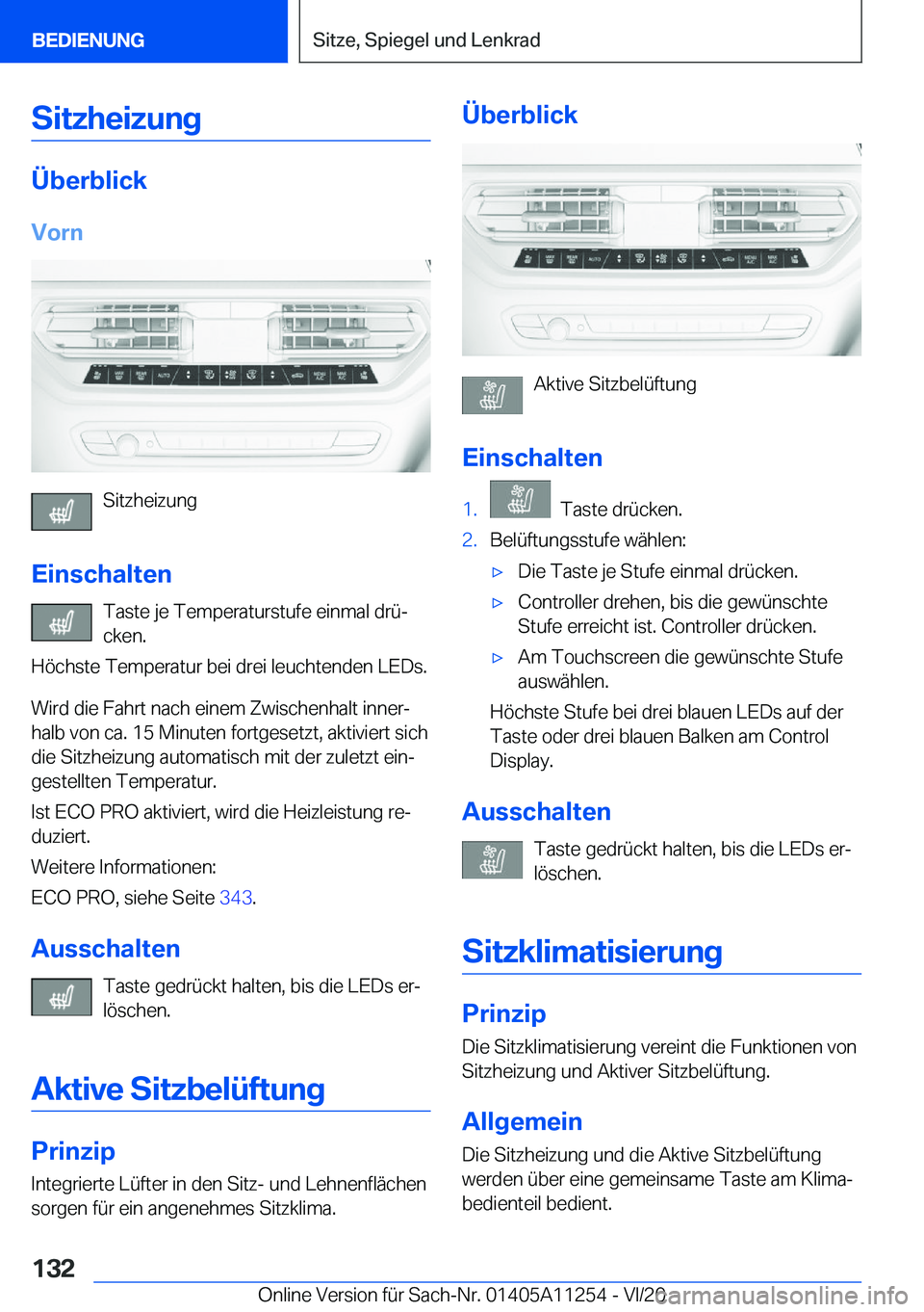 BMW 4 SERIES COUPE 2021  Betriebsanleitungen (in German) �S�i�t�z�h�e�i�z�u�n�g
�