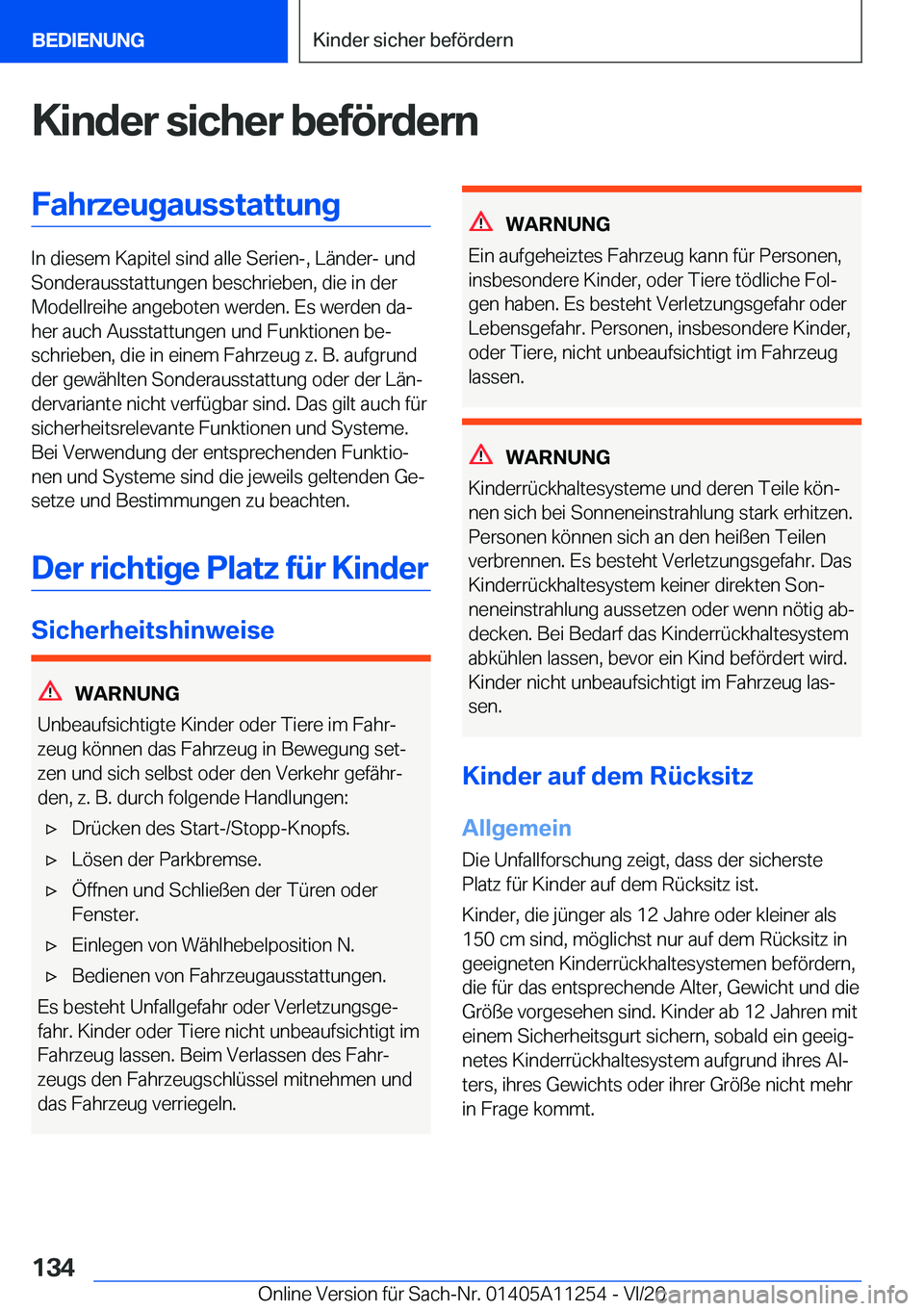 BMW 4 SERIES COUPE 2021  Betriebsanleitungen (in German) �K�i�n�d�e�r��s�i�c�h�e�r��b�e�f�