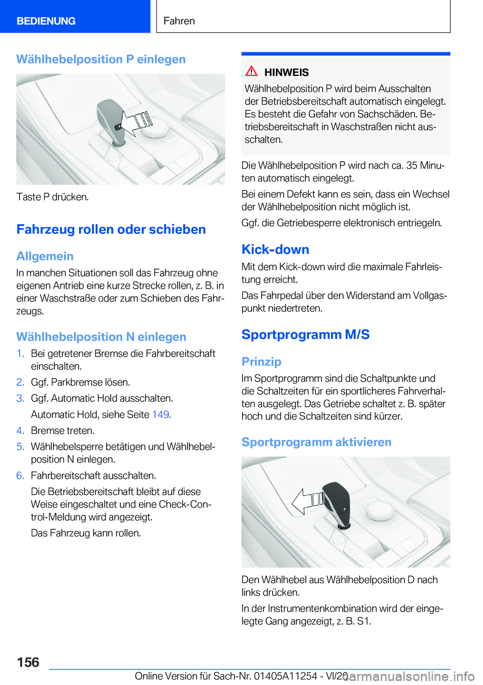 BMW 4 SERIES COUPE 2021  Betriebsanleitungen (in German) �W�