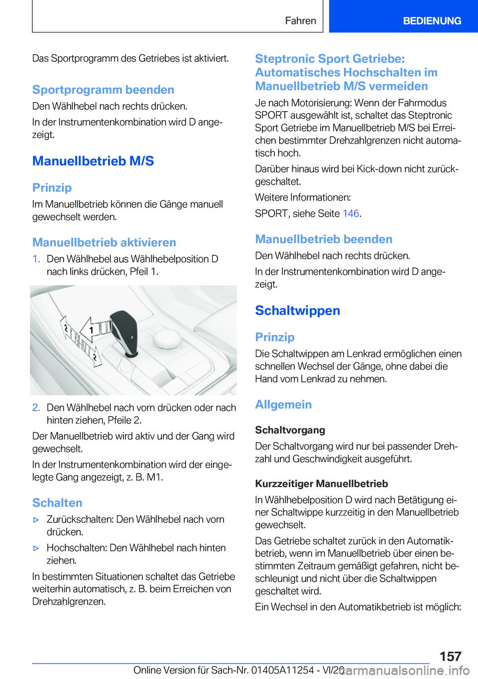 BMW 4 SERIES COUPE 2021  Betriebsanleitungen (in German) �D�a�s��S�p�o�r�t�p�r�o�g�r�a�m�m��d�e�s��G�e�t�r�i�e�b�e�s��i�s�t��a�k�t�i�v�i�e�r�t�.
�S�p�o�r�t�p�r�o�g�r�a�m�m��b�e�e�n�d�e�n �D�e�n��W�