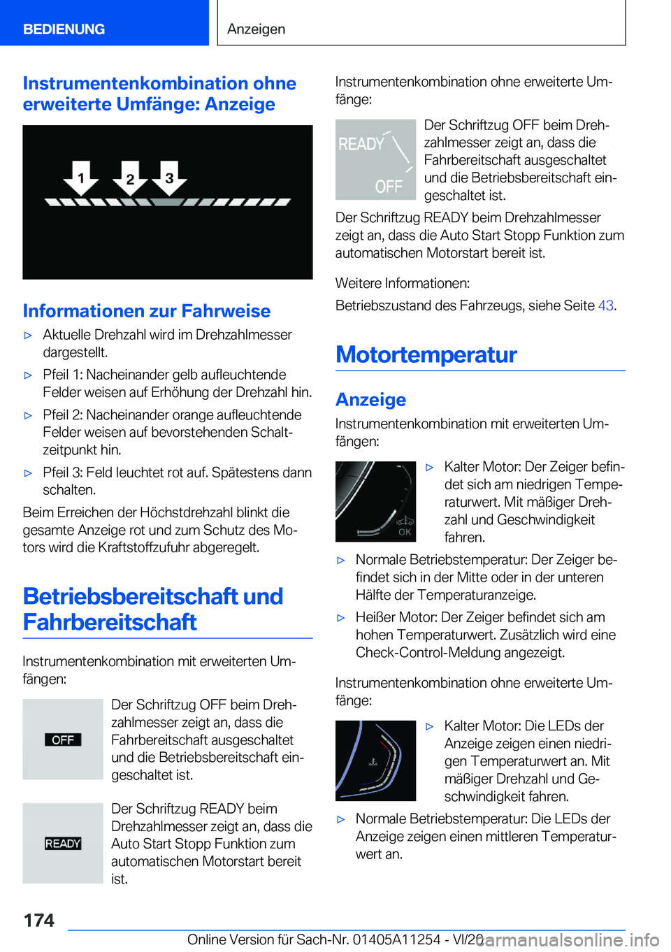 BMW 4 SERIES COUPE 2021  Betriebsanleitungen (in German) �I�n�s�t�r�u�m�e�n�t�e�n�k�o�m�b�i�n�a�t�i�o�n��o�h�n�e
�e�r�w�e�i�t�e�r�t�e��U�m�f�