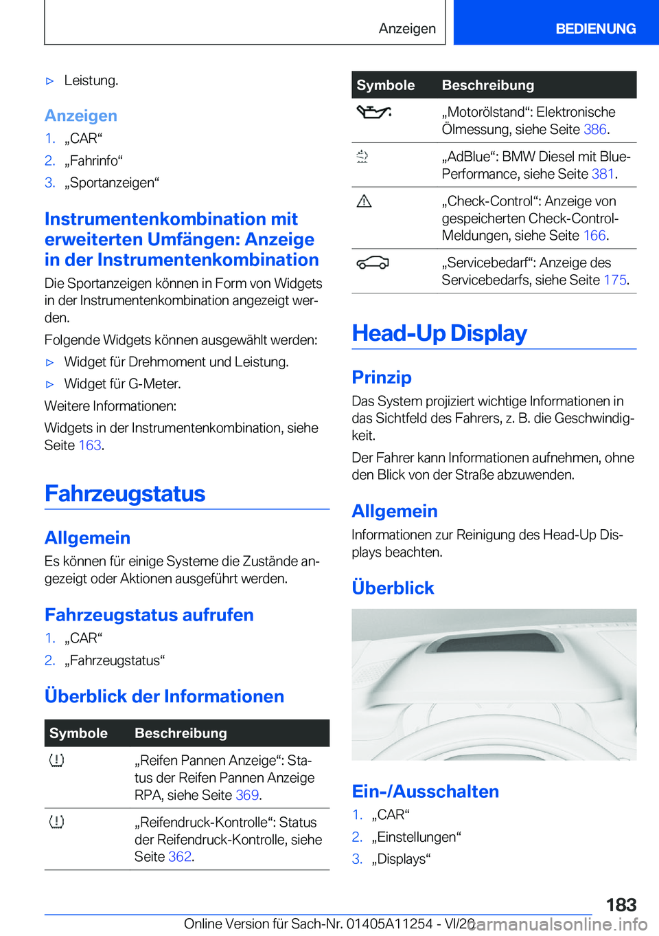 BMW 4 SERIES COUPE 2021  Betriebsanleitungen (in German) 'x�L�e�i�s�t�u�n�g�.
�A�n�z�e�i�g�e�n
�1�.x�C�A�Rv�2�.x�F�a�h�r�i�n�f�ov�3�.x�S�p�o�r�t�a�n�z�e�i�g�e�nv
�I�n�s�t�r�u�m�e�n�t�e�n�k�o�m�b�i�n�a�t�i�o�n��m�i�t
�e�r�w�e�i�t�e�r�t�e�n��U�m�f