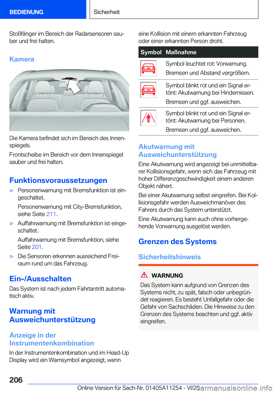 BMW 4 SERIES COUPE 2021  Betriebsanleitungen (in German) �S�t�o�ß�f�