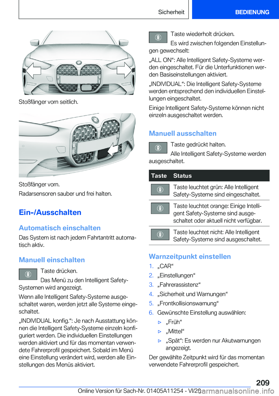 BMW 4 SERIES COUPE 2021  Betriebsanleitungen (in German) �S�t�o�ß�f�