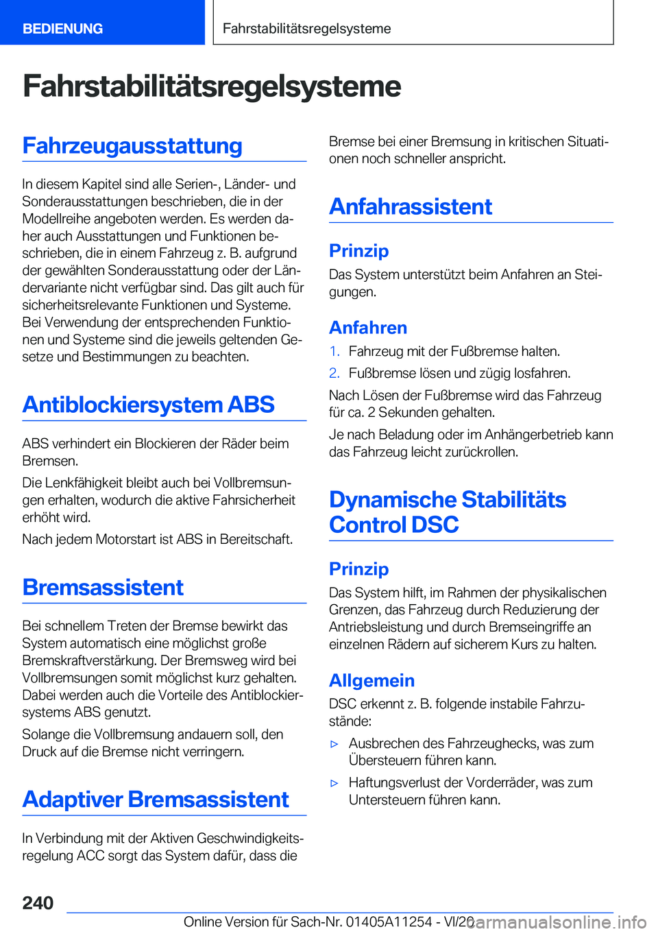 BMW 4 SERIES COUPE 2021  Betriebsanleitungen (in German) �F�a�h�r�s�t�a�b�i�l�i�t�