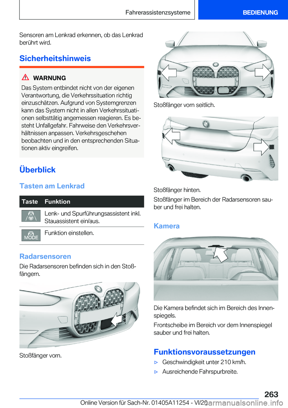 BMW 4 SERIES COUPE 2021  Betriebsanleitungen (in German) �S�e�n�s�o�r�e�n��a�m��L�e�n�k�r�a�d��e�r�k�e�n�n�e�n�,��o�b��d�a�s��L�e�n�k�r�a�d
�b�e�r�