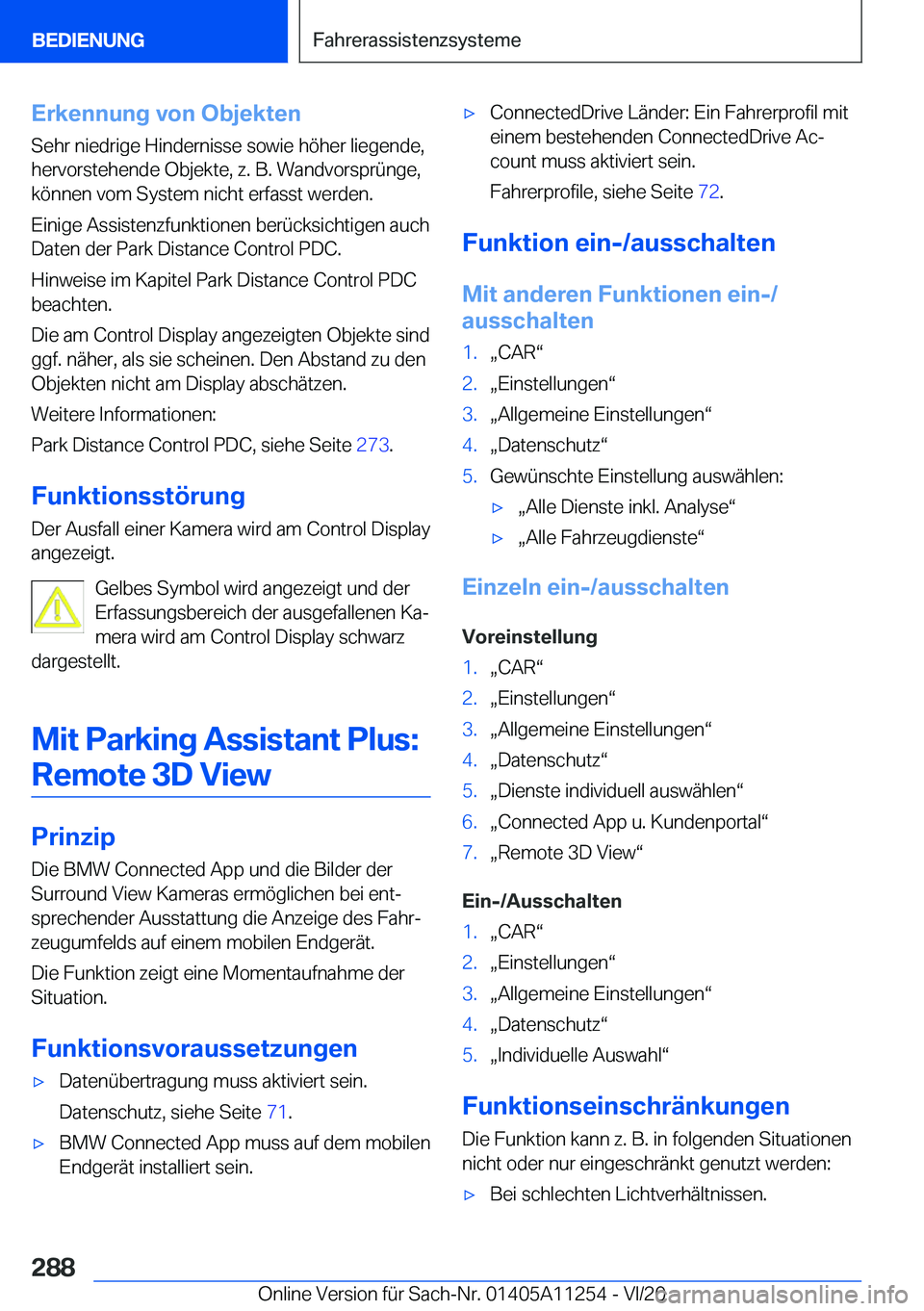 BMW 4 SERIES COUPE 2021  Betriebsanleitungen (in German) �E�r�k�e�n�n�u�n�g��v�o�n��O�b�j�e�k�t�e�n�S�e�h�r��n�i�e�d�r�i�g�e��H�i�n�d�e�r�n�i�s�s�e��s�o�w�i�e��h�
