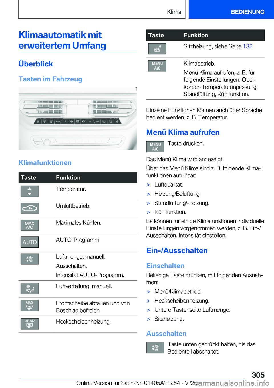 BMW 4 SERIES COUPE 2021  Betriebsanleitungen (in German) �K�l�i�m�a�a�u�t�o�m�a�t�i�k��m�i�t�e�r�w�e�i�t�e�r�t�e�m��U�m�f�a�n�g
�