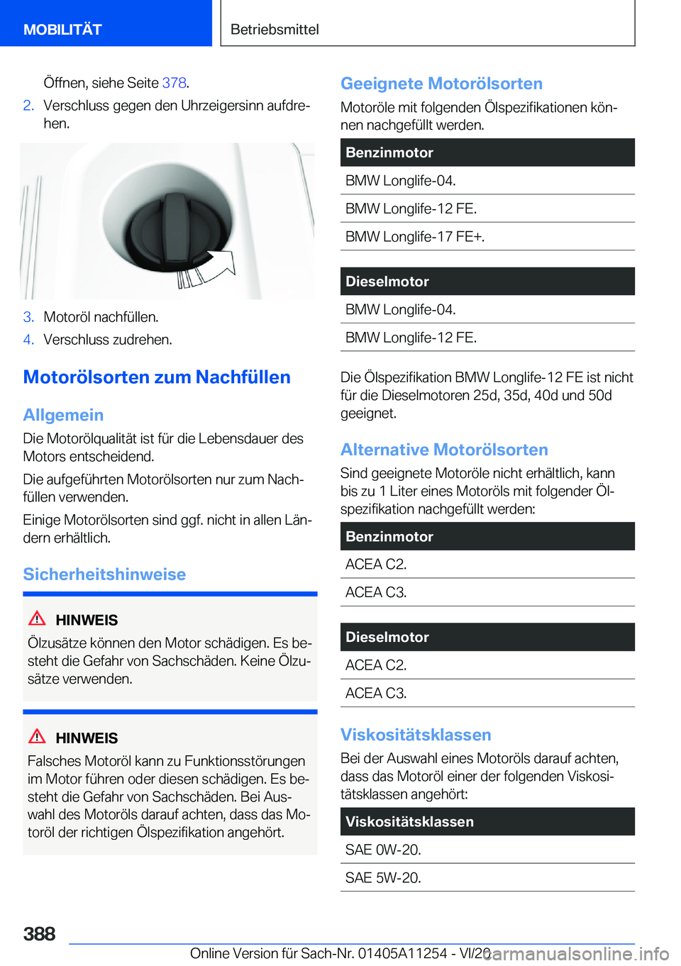 BMW 4 SERIES COUPE 2021  Betriebsanleitungen (in German) �