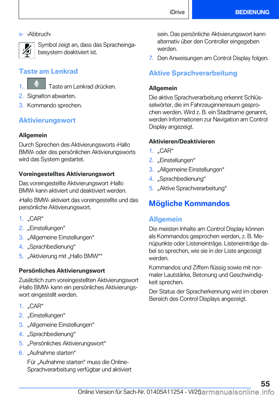 BMW 4 SERIES COUPE 2021  Betriebsanleitungen (in German) 'x