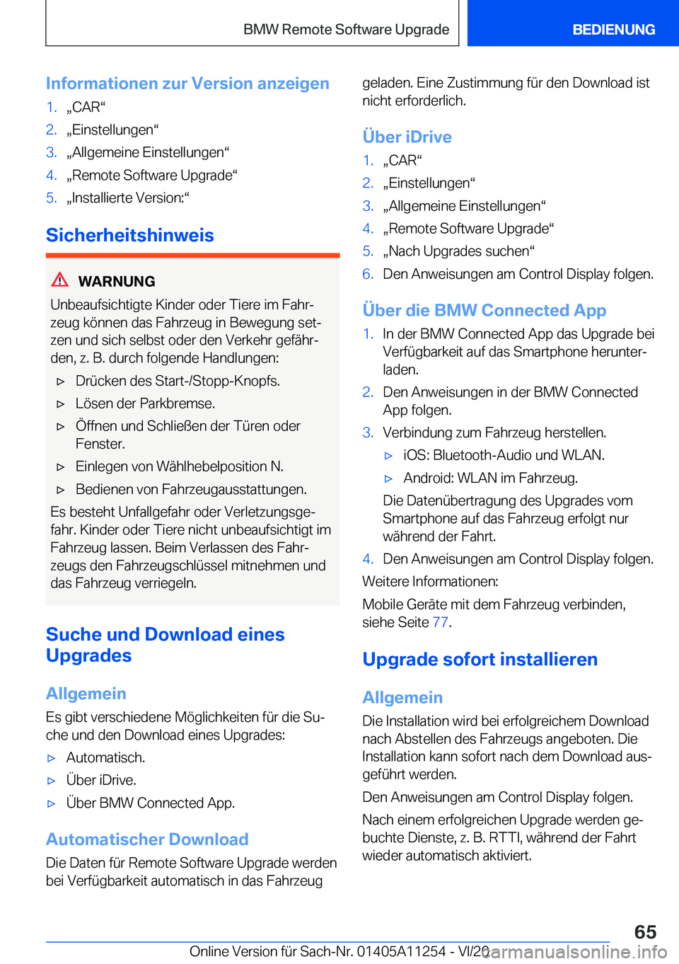 BMW 4 SERIES COUPE 2021  Betriebsanleitungen (in German) �I�n�f�o�r�m�a�t�i�o�n�e�n��z�u�r��V�e�r�s�i�o�n��a�n�z�e�i�g�e�n�1�.x�C�A�Rv�2�.x�E�i�n�s�t�e�l�l�u�n�g�e�nv�3�.x�A�l�l�g�e�m�e�i�n�e��E�i�n�s�t�e�l�l�u�n�g�e�nv�4�.x�R�e�m�o�t�e��S�o�f�t