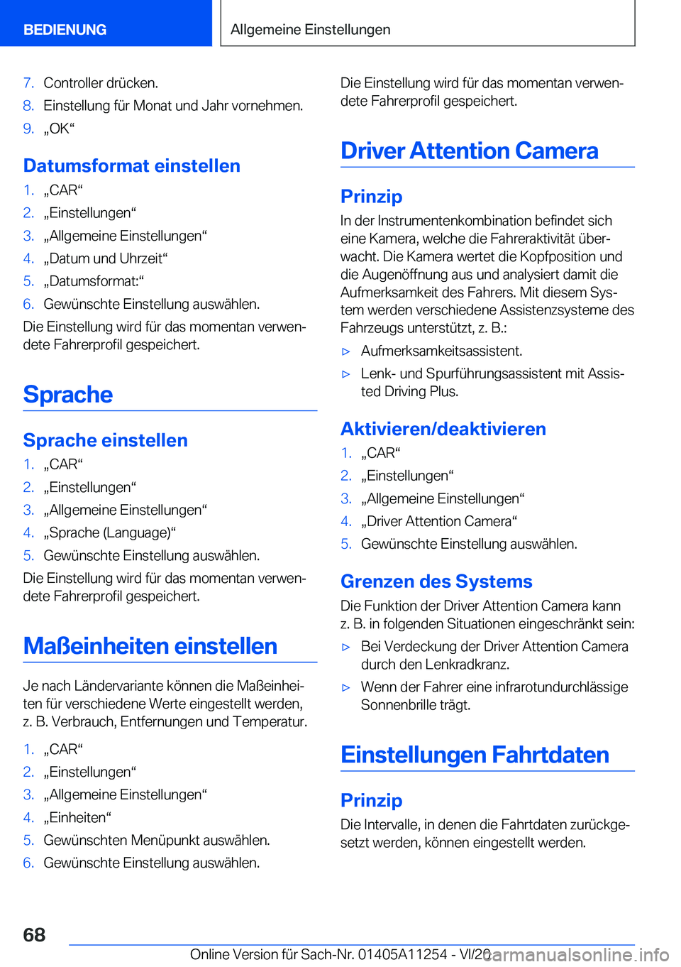 BMW 4 SERIES COUPE 2021  Betriebsanleitungen (in German) �7�.�C�o�n�t�r�o�l�l�e�r��d�r�