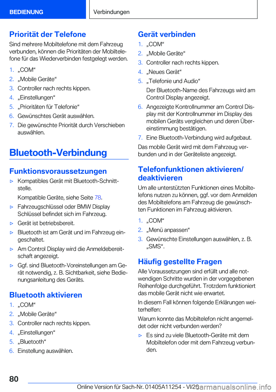 BMW 4 SERIES COUPE 2021  Betriebsanleitungen (in German) �P�r�i�o�r�i�t�