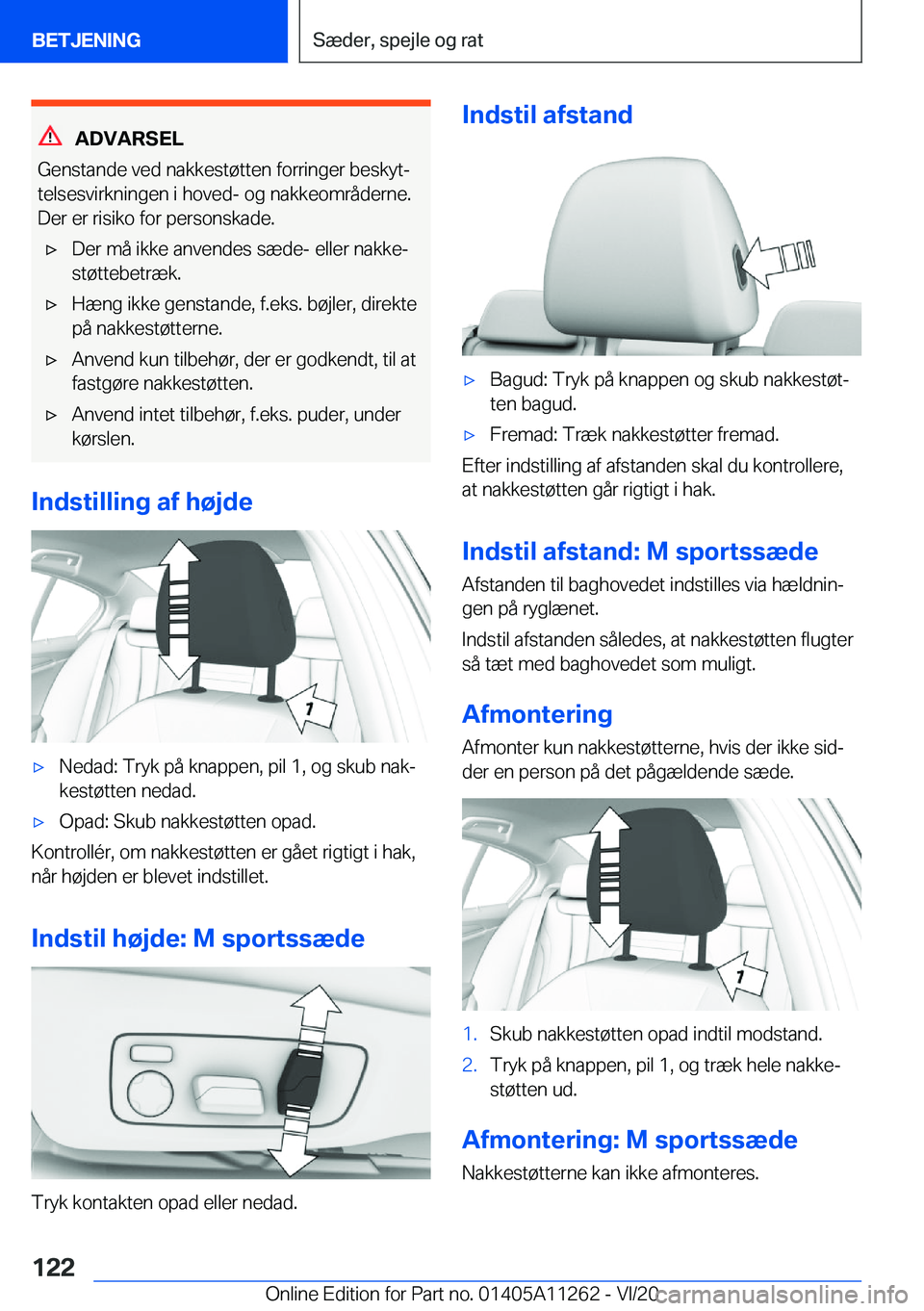 BMW 4 SERIES COUPE 2021  InstruktionsbØger (in Danish) �A�D�V�A�R�S�E�L
�G�e�n�s�t�a�n�d�e��v�e�d��n�a�k�k�e�s�t�